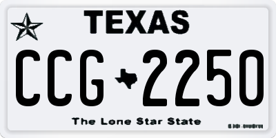 TX license plate CCG2250
