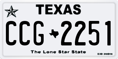 TX license plate CCG2251