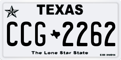 TX license plate CCG2262