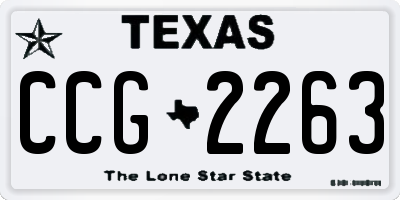 TX license plate CCG2263