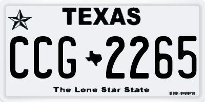 TX license plate CCG2265