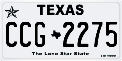 TX license plate CCG2275