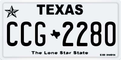 TX license plate CCG2280