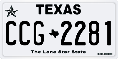 TX license plate CCG2281