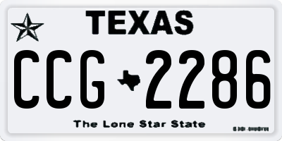 TX license plate CCG2286