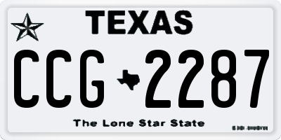 TX license plate CCG2287
