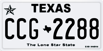 TX license plate CCG2288