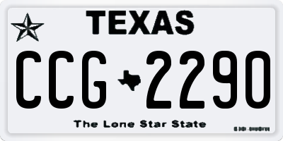 TX license plate CCG2290