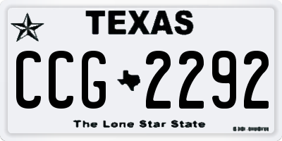TX license plate CCG2292