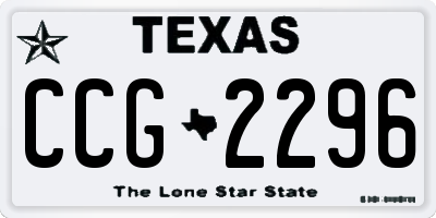 TX license plate CCG2296