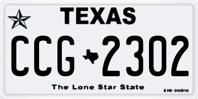 TX license plate CCG2302