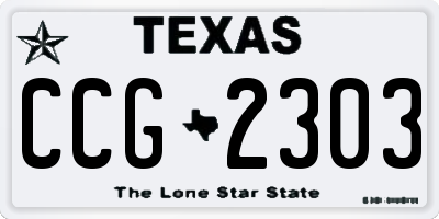 TX license plate CCG2303