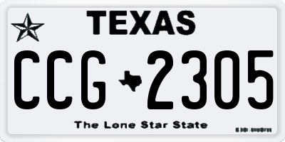 TX license plate CCG2305