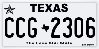 TX license plate CCG2306