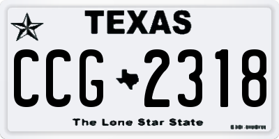 TX license plate CCG2318