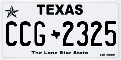 TX license plate CCG2325