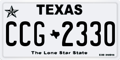 TX license plate CCG2330