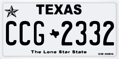TX license plate CCG2332