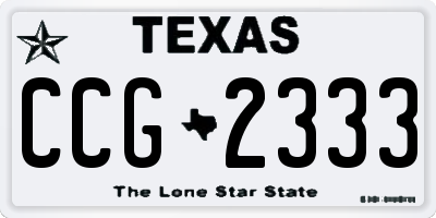 TX license plate CCG2333