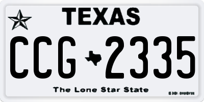 TX license plate CCG2335