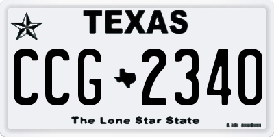 TX license plate CCG2340