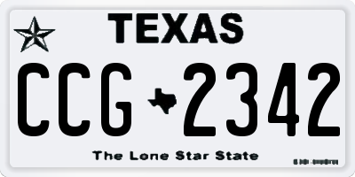 TX license plate CCG2342