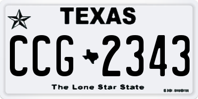 TX license plate CCG2343