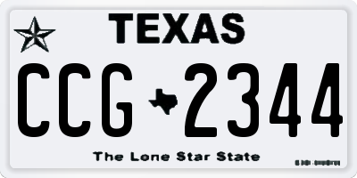 TX license plate CCG2344