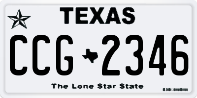 TX license plate CCG2346