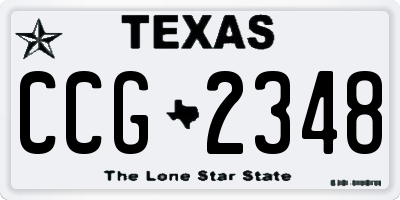 TX license plate CCG2348