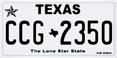 TX license plate CCG2350