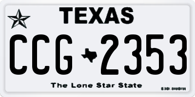 TX license plate CCG2353