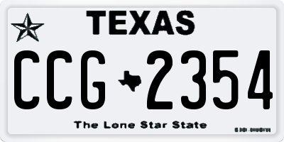 TX license plate CCG2354