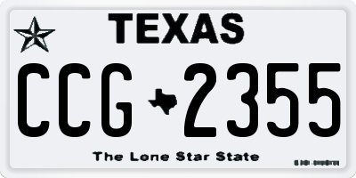 TX license plate CCG2355