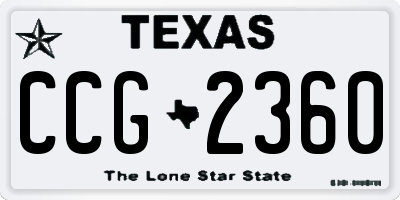 TX license plate CCG2360