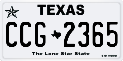 TX license plate CCG2365