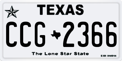 TX license plate CCG2366