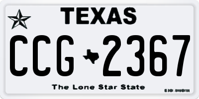 TX license plate CCG2367