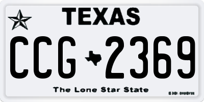 TX license plate CCG2369