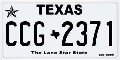 TX license plate CCG2371