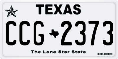TX license plate CCG2373