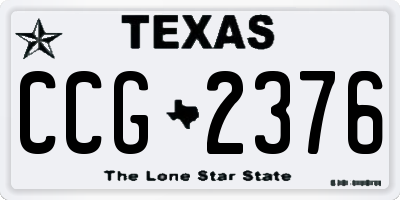 TX license plate CCG2376