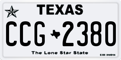 TX license plate CCG2380