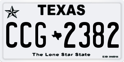 TX license plate CCG2382