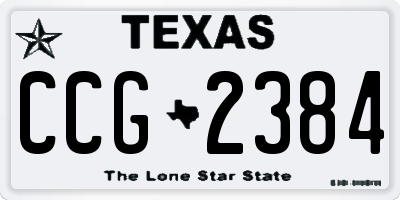 TX license plate CCG2384