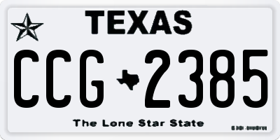 TX license plate CCG2385