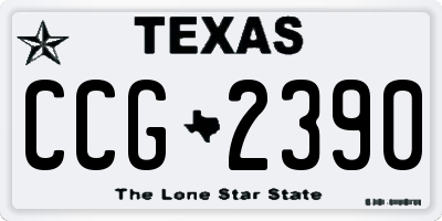 TX license plate CCG2390