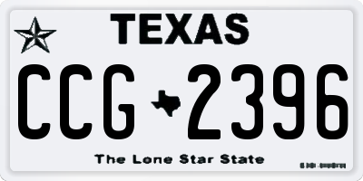 TX license plate CCG2396