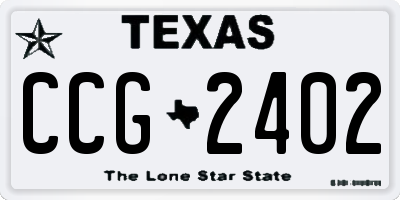 TX license plate CCG2402