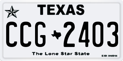 TX license plate CCG2403